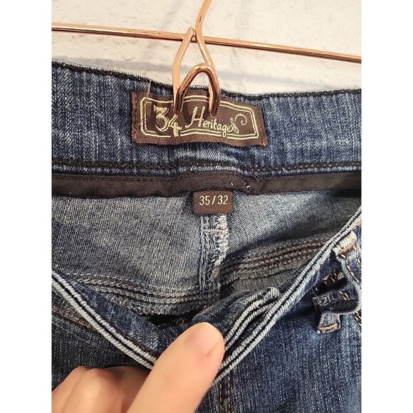 34 Heritage Jeans Mens 35x32 Blue Denim Charisma Comfort Rise Classic Dark Wash - Picture 4 of 7